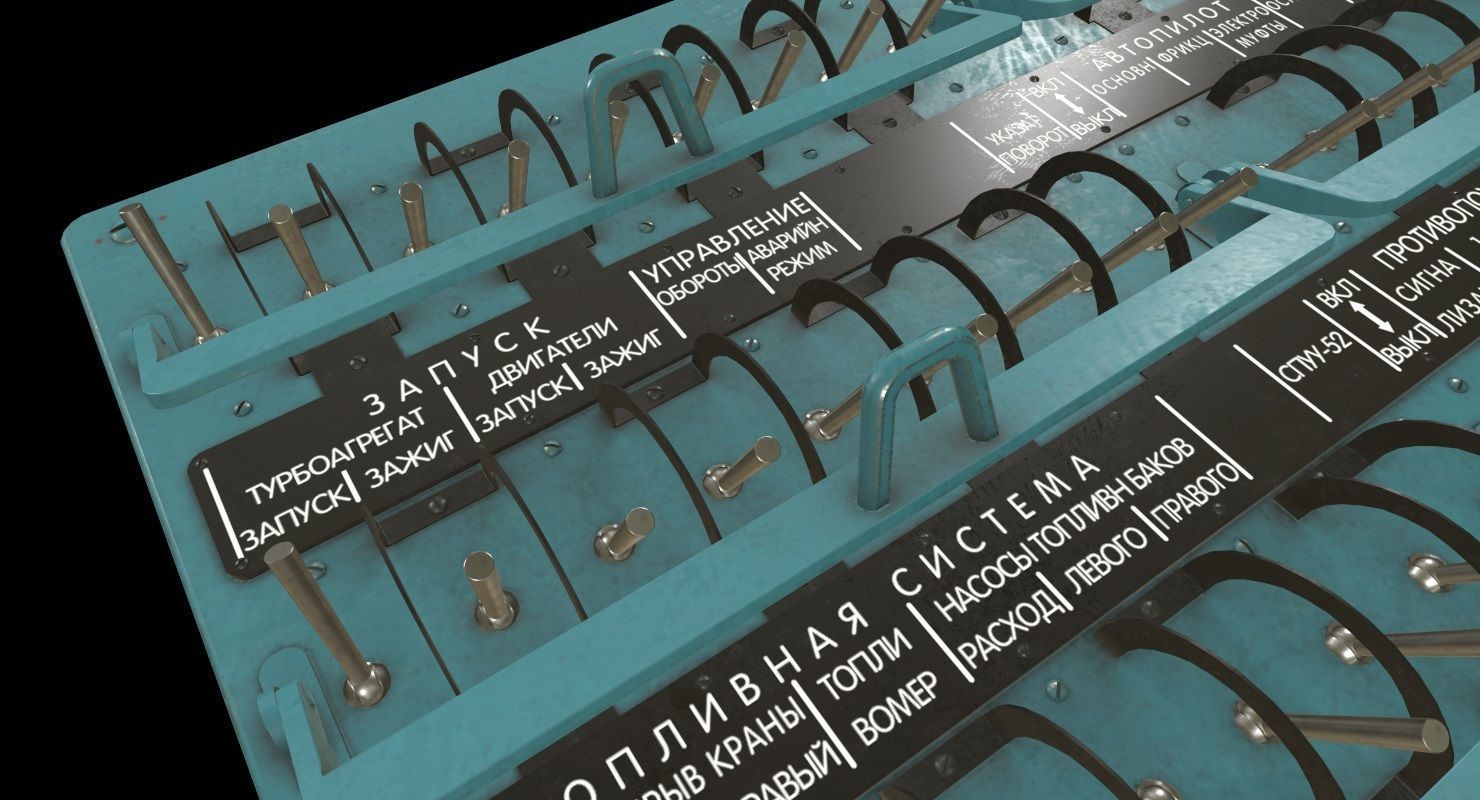 Mi-8MT Mi-17MT Right Circuit Breaker Console Russian Low-poly 3D model_5