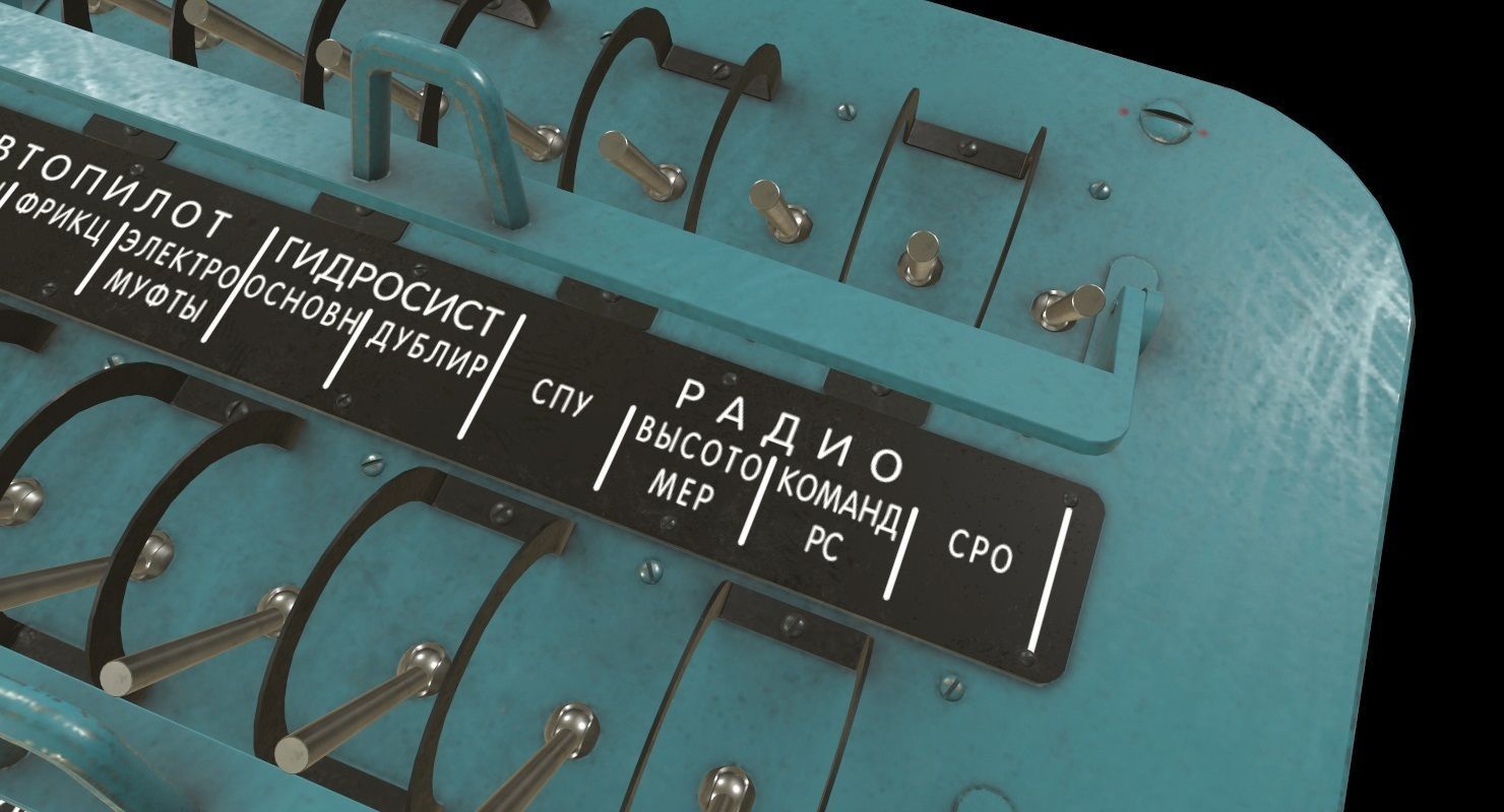 Mi-8MT Mi-17MT Right Circuit Breaker Console Russian Low-poly 3D model_4