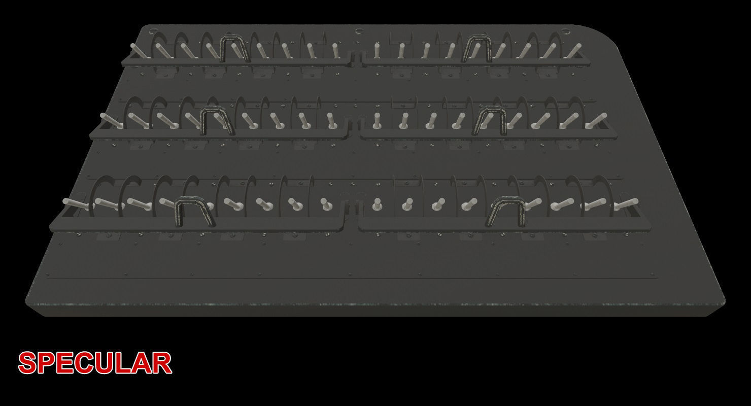 Mi-8MT Mi-17MT Right Circuit Breaker Console Russian Low-poly 3D model_18