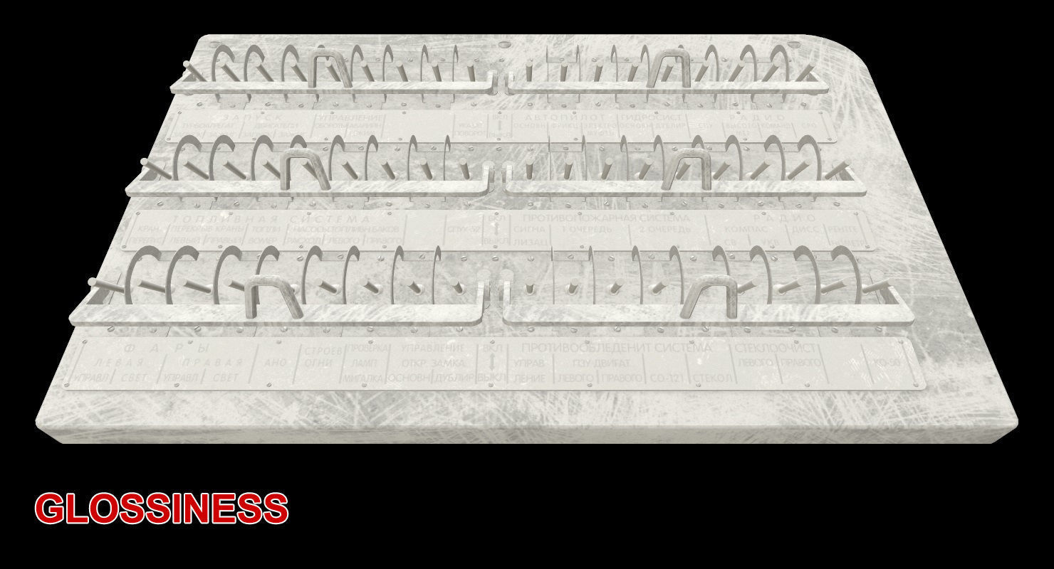 Mi-8MT Mi-17MT Right Circuit Breaker Console Russian Low-poly 3D model_17