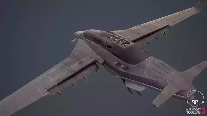 scifi-model531 old airplane flying in sky