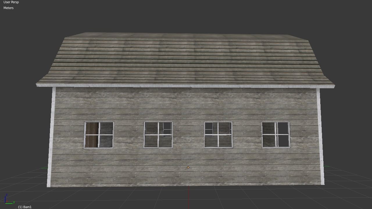Simple Barn Low-poly 3D model_8
