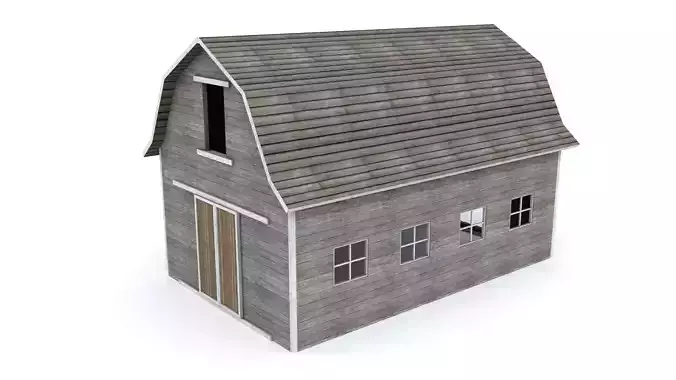 Simple Barn Low-poly 3D model