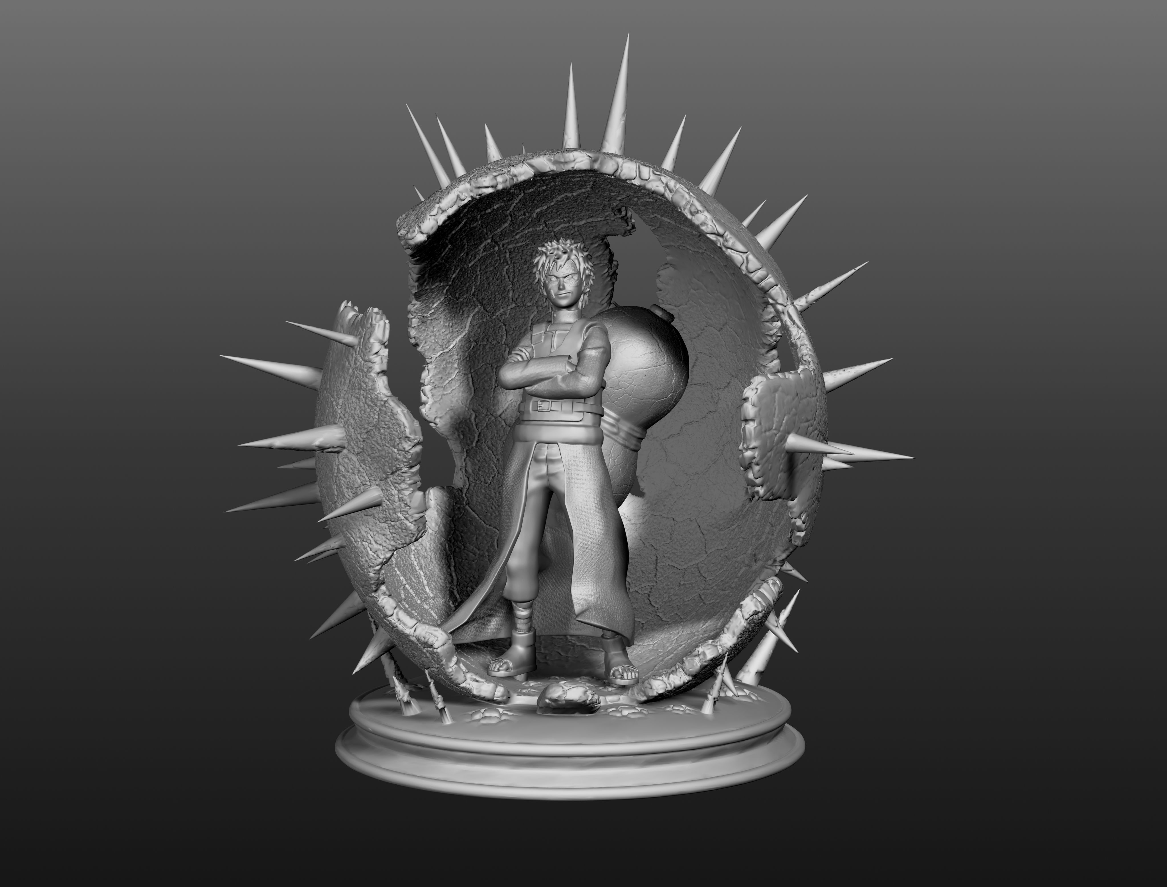gaara del desierto de naruto 3D print model_16