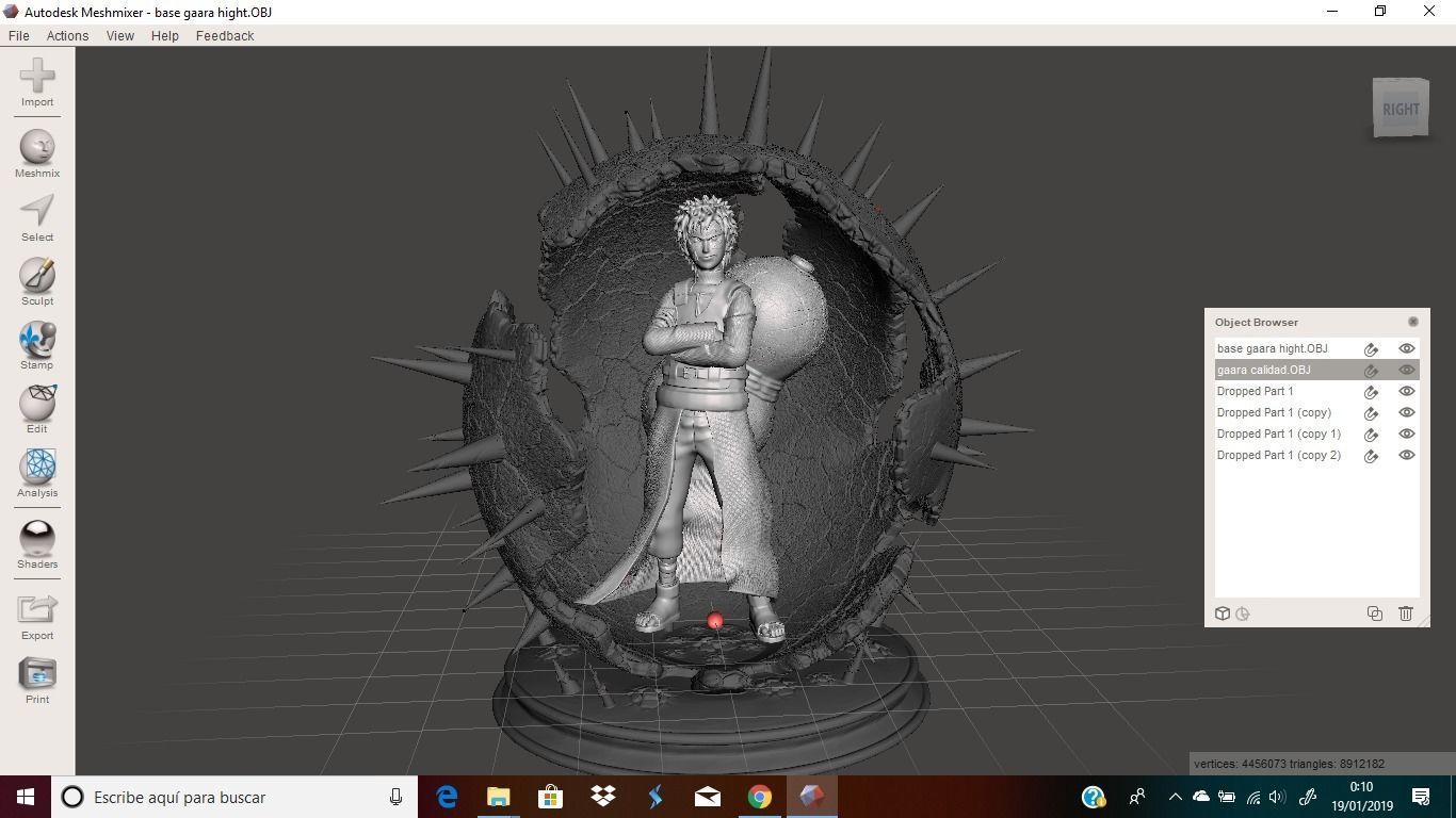 gaara del desierto de naruto 3D print model_8