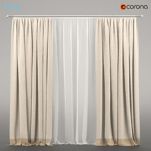 Curtains two-color 3D model