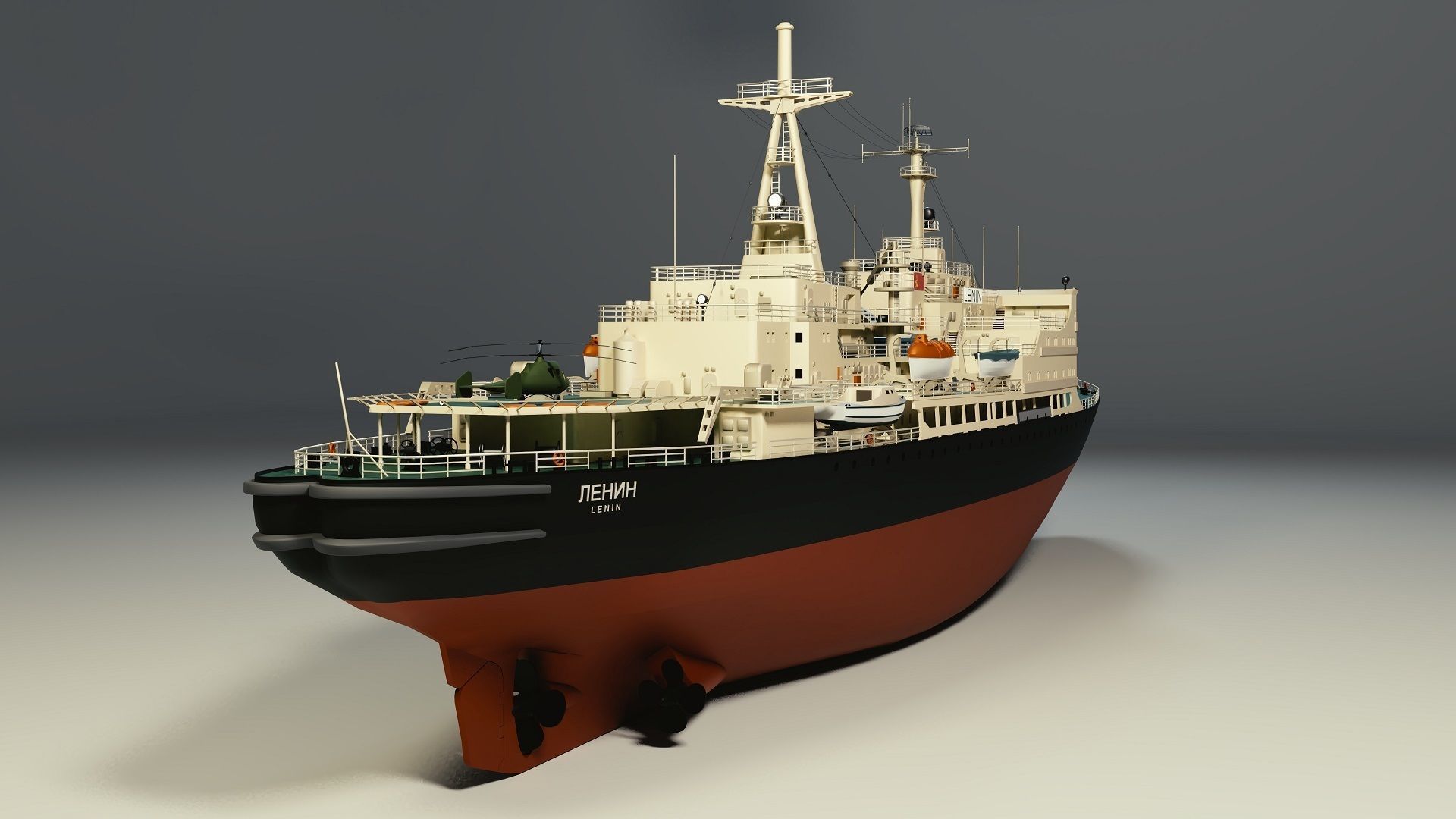 Icebreaker Lenin Low-poly 3D model_11