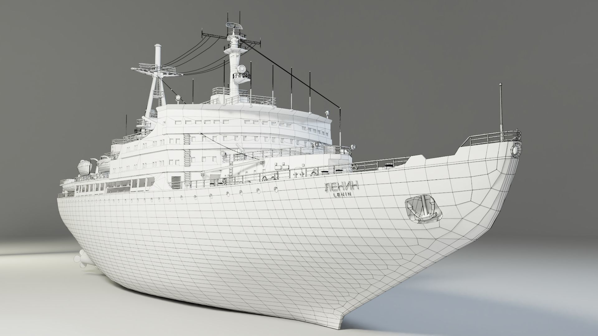 Icebreaker Lenin Low-poly 3D model_19