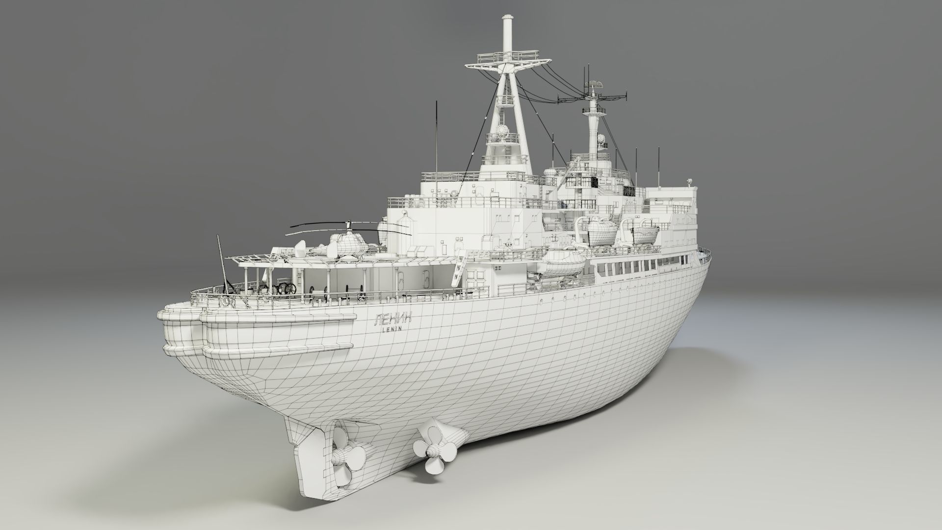 Icebreaker Lenin Low-poly 3D model_22