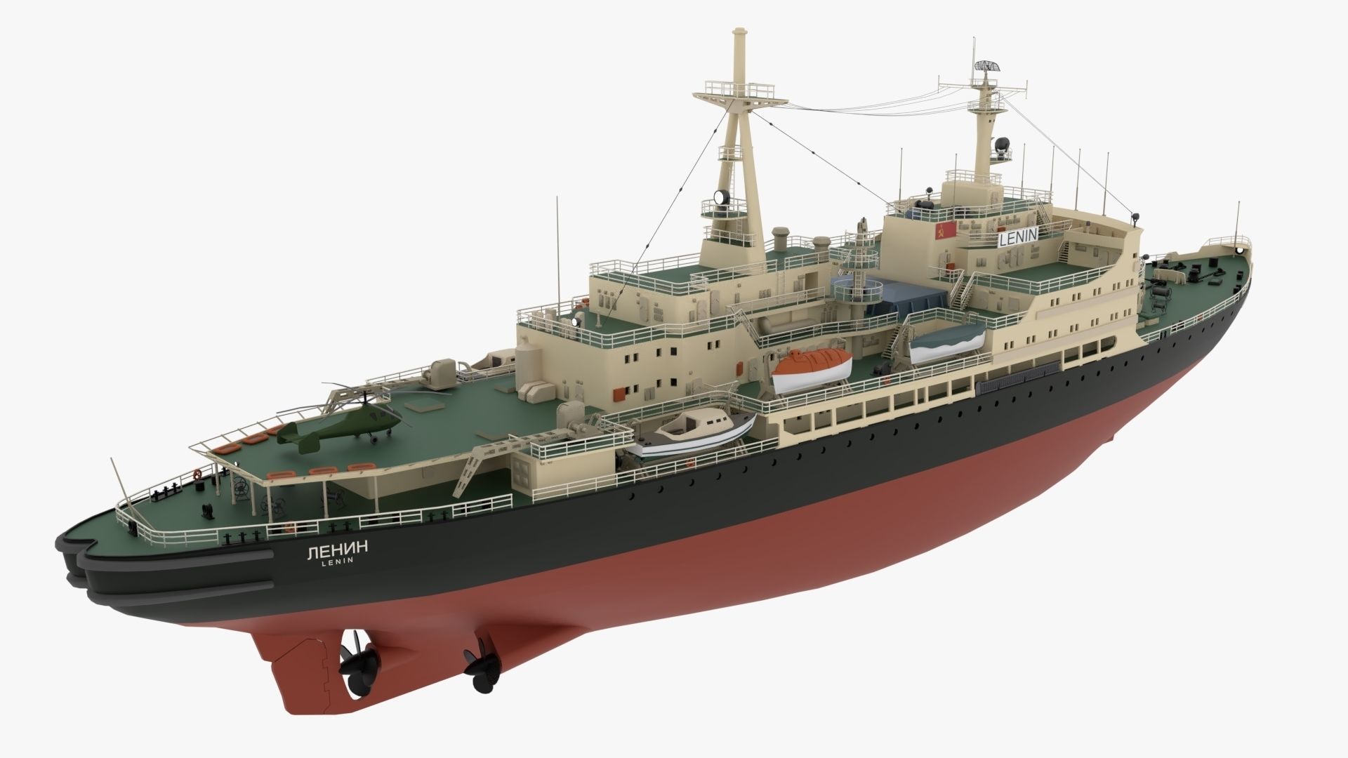 Icebreaker Lenin Low-poly 3D model_2