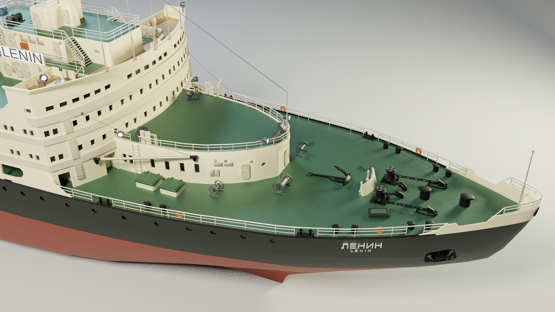 Icebreaker Lenin Low-poly 3D model_5