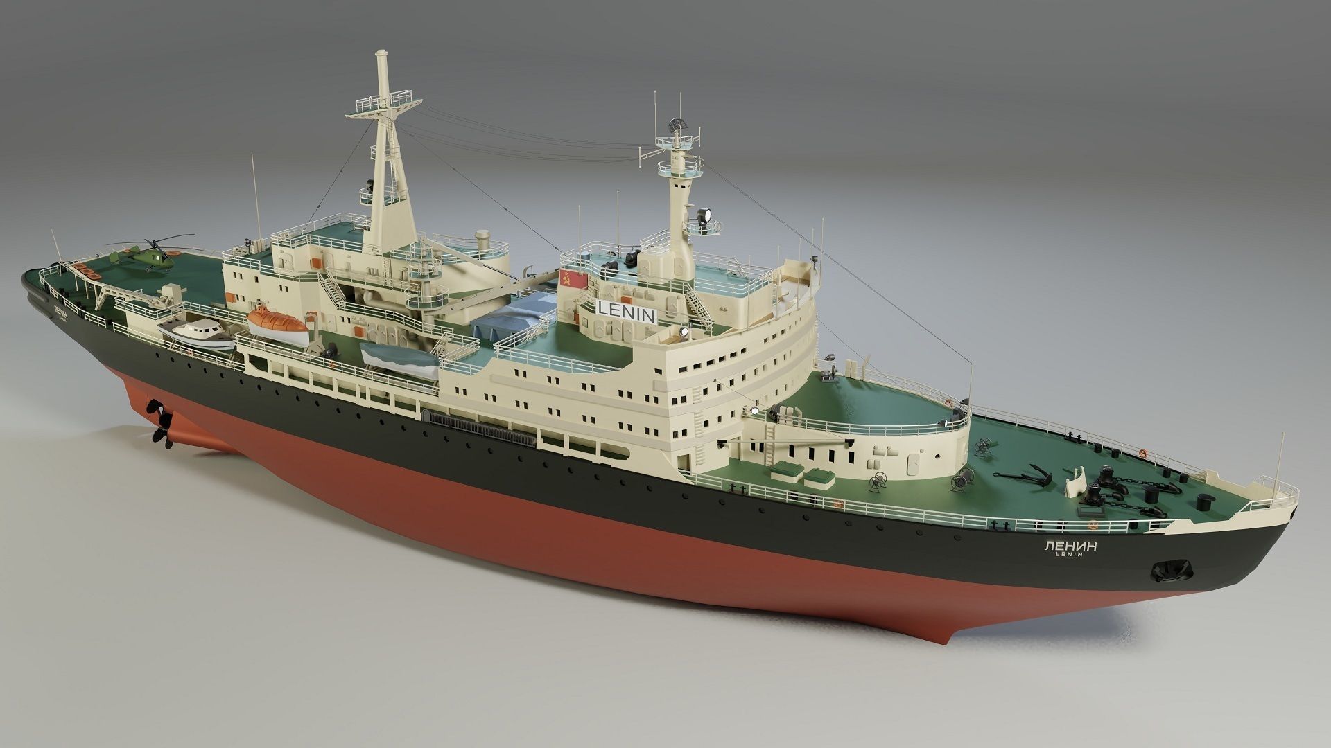 Icebreaker Lenin Low-poly 3D model_3