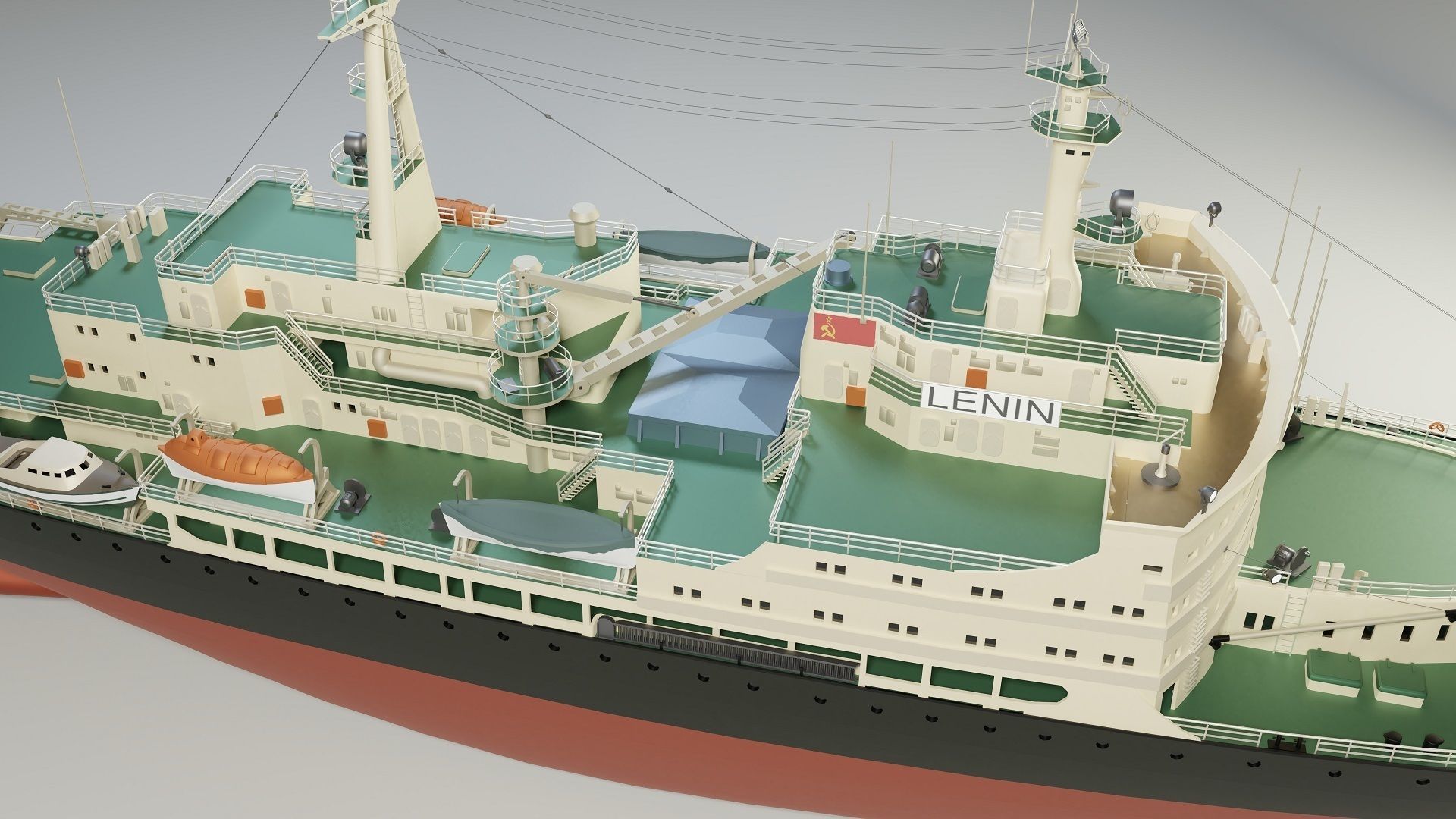 Icebreaker Lenin Low-poly 3D model_6