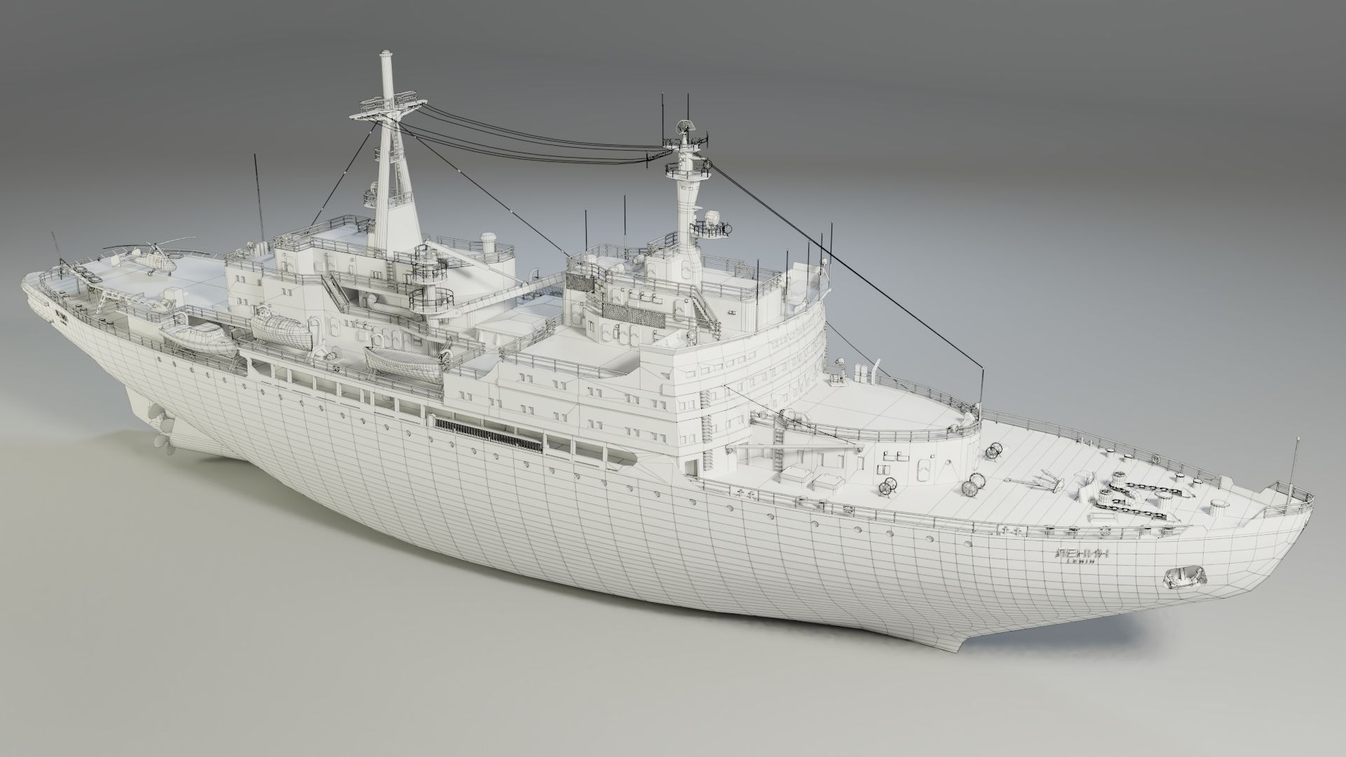 Icebreaker Lenin Low-poly 3D model_14