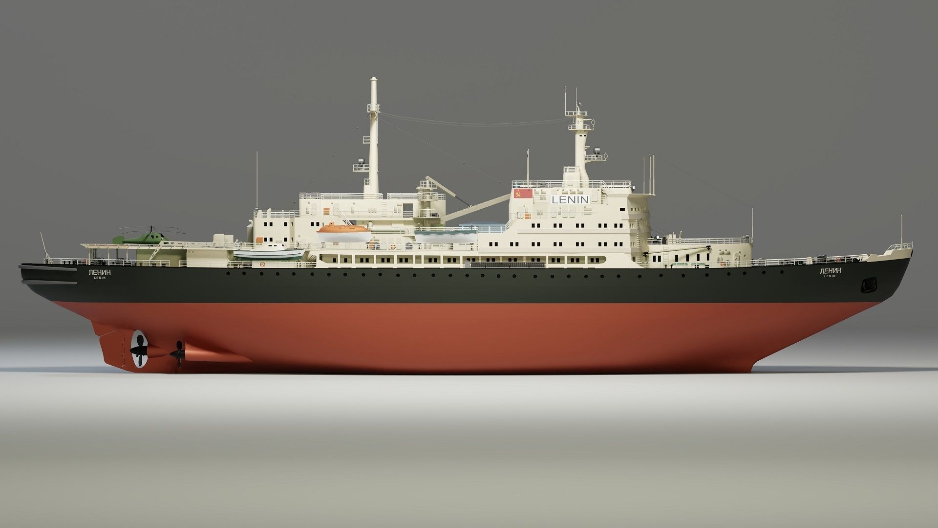 Icebreaker Lenin Low-poly 3D model_13