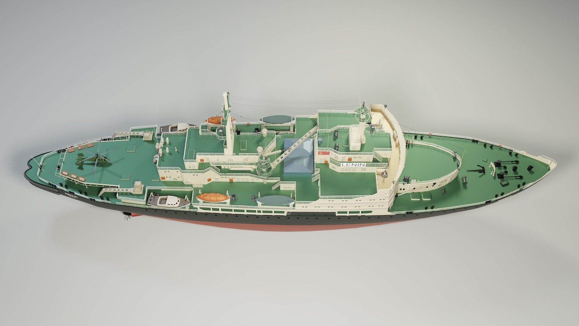 Icebreaker Lenin Low-poly 3D model_12