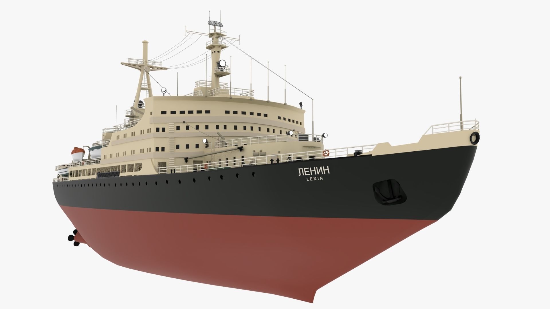 Icebreaker Lenin Low-poly 3D model_0