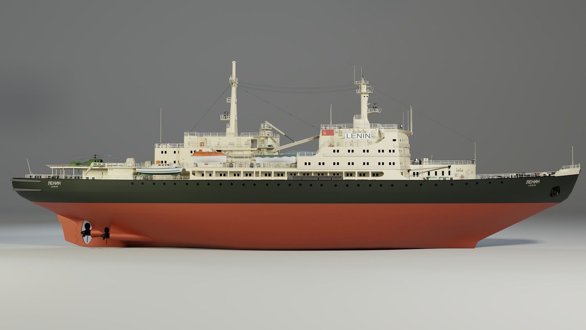 Icebreaker Lenin Low-poly 3D model_4