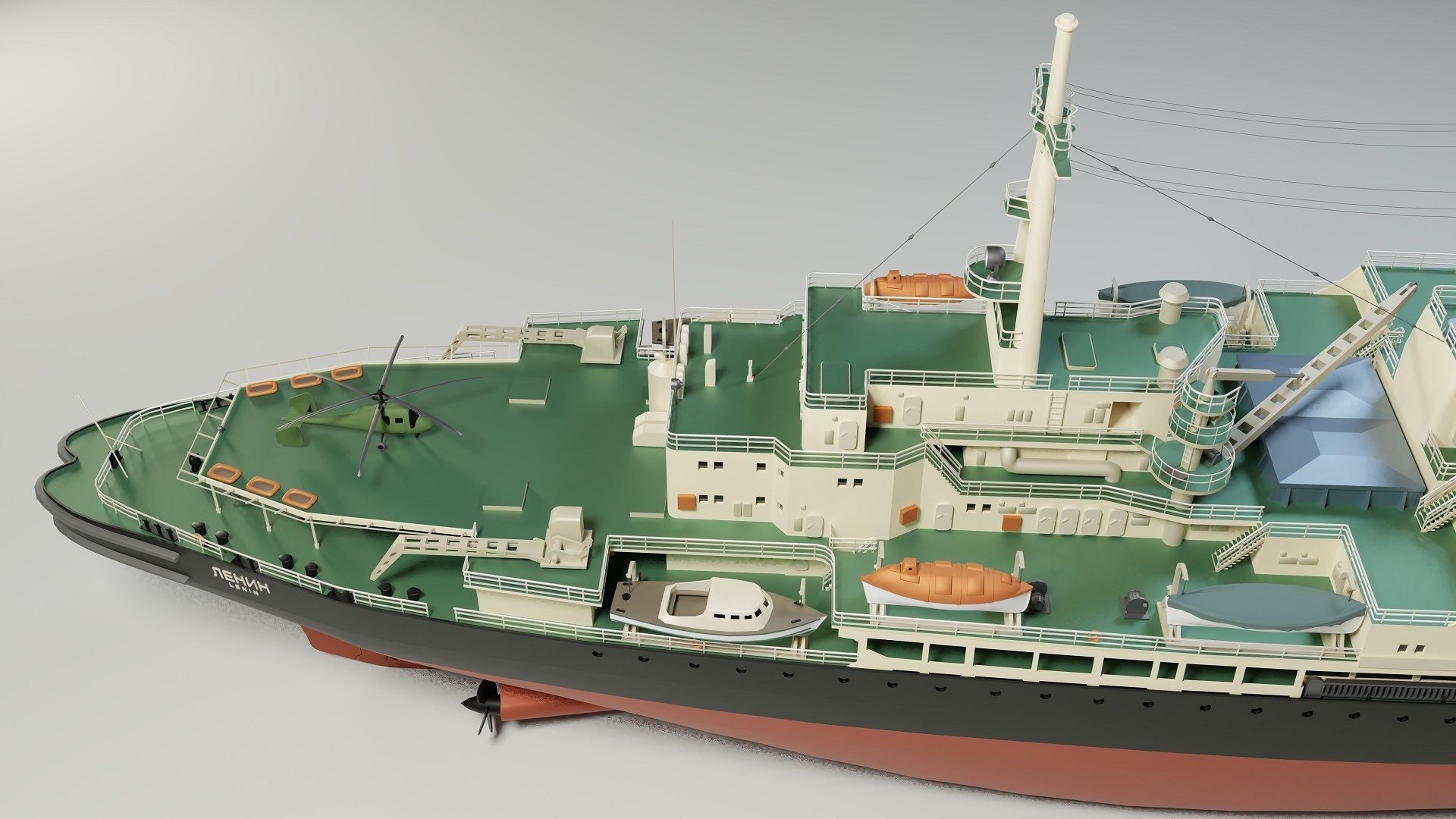 Icebreaker Lenin Low-poly 3D model_7