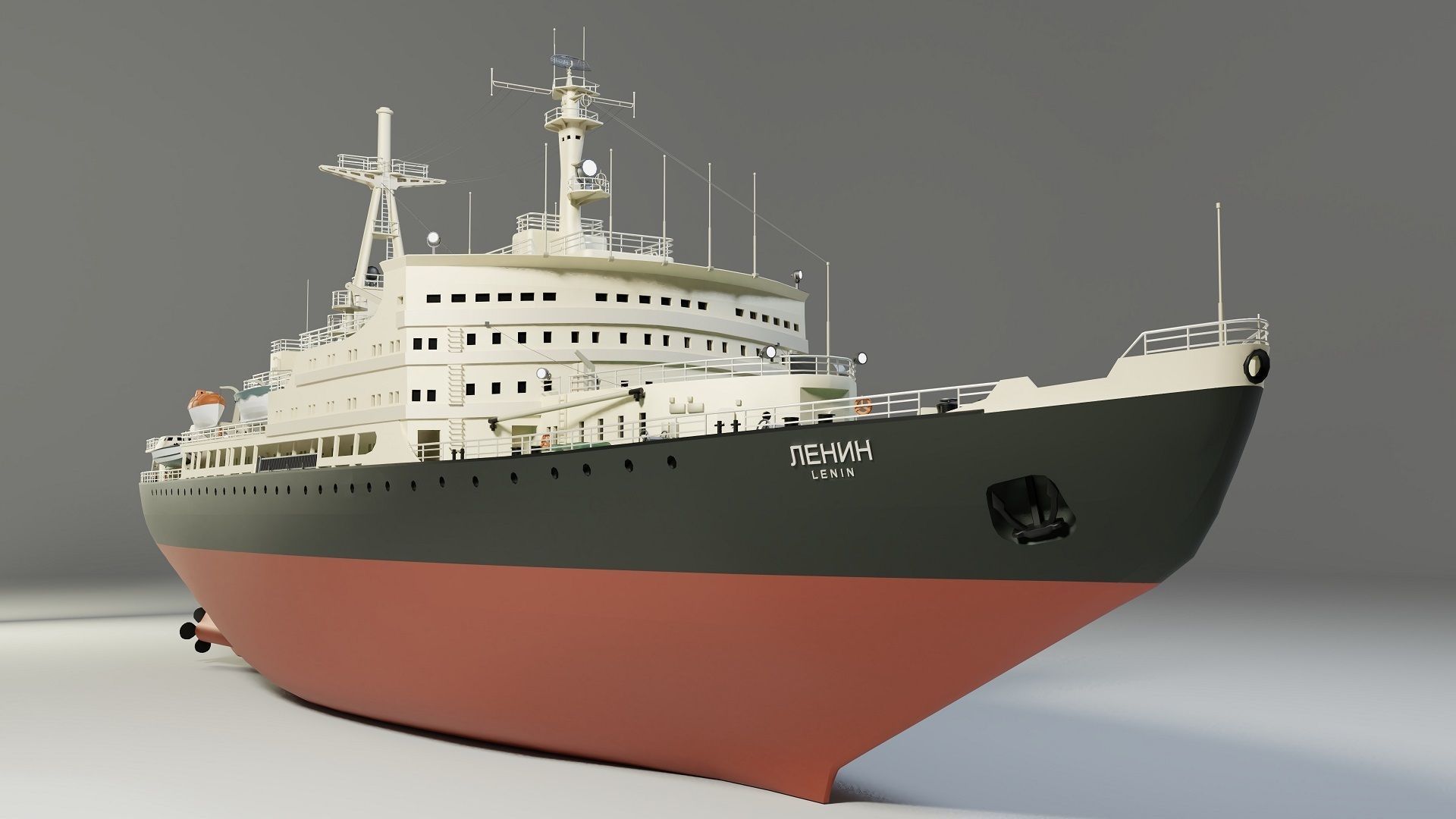 Icebreaker Lenin Low-poly 3D model_8