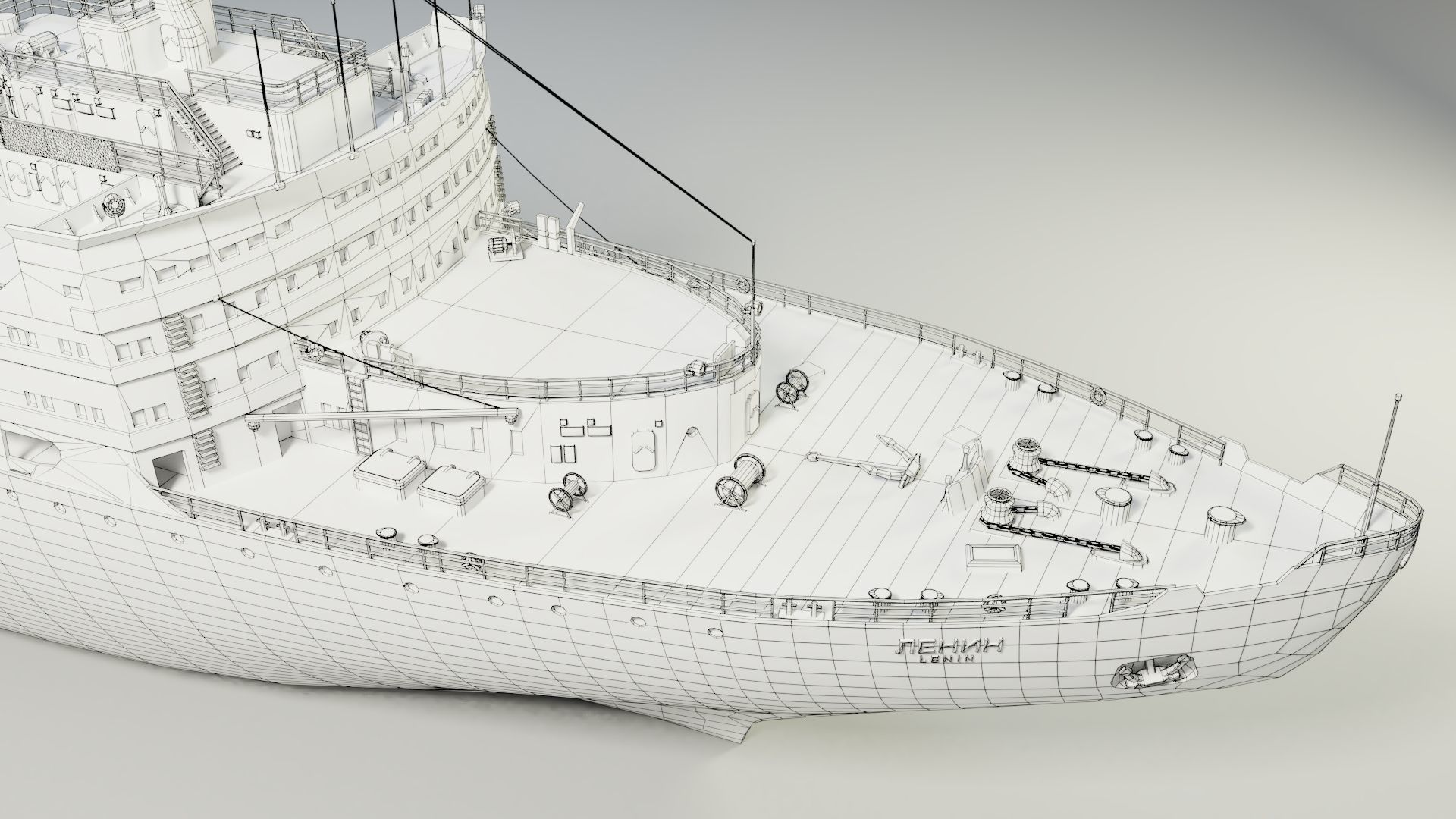 Icebreaker Lenin Low-poly 3D model_16
