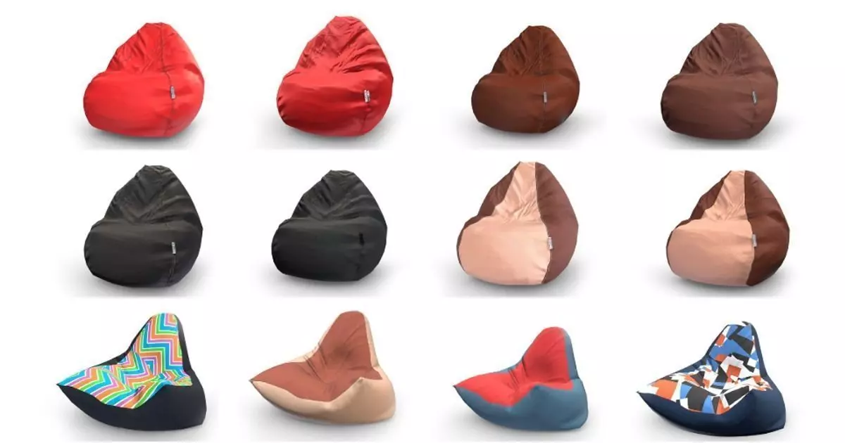 Bean Bag Collection Low-poly 3D model_0