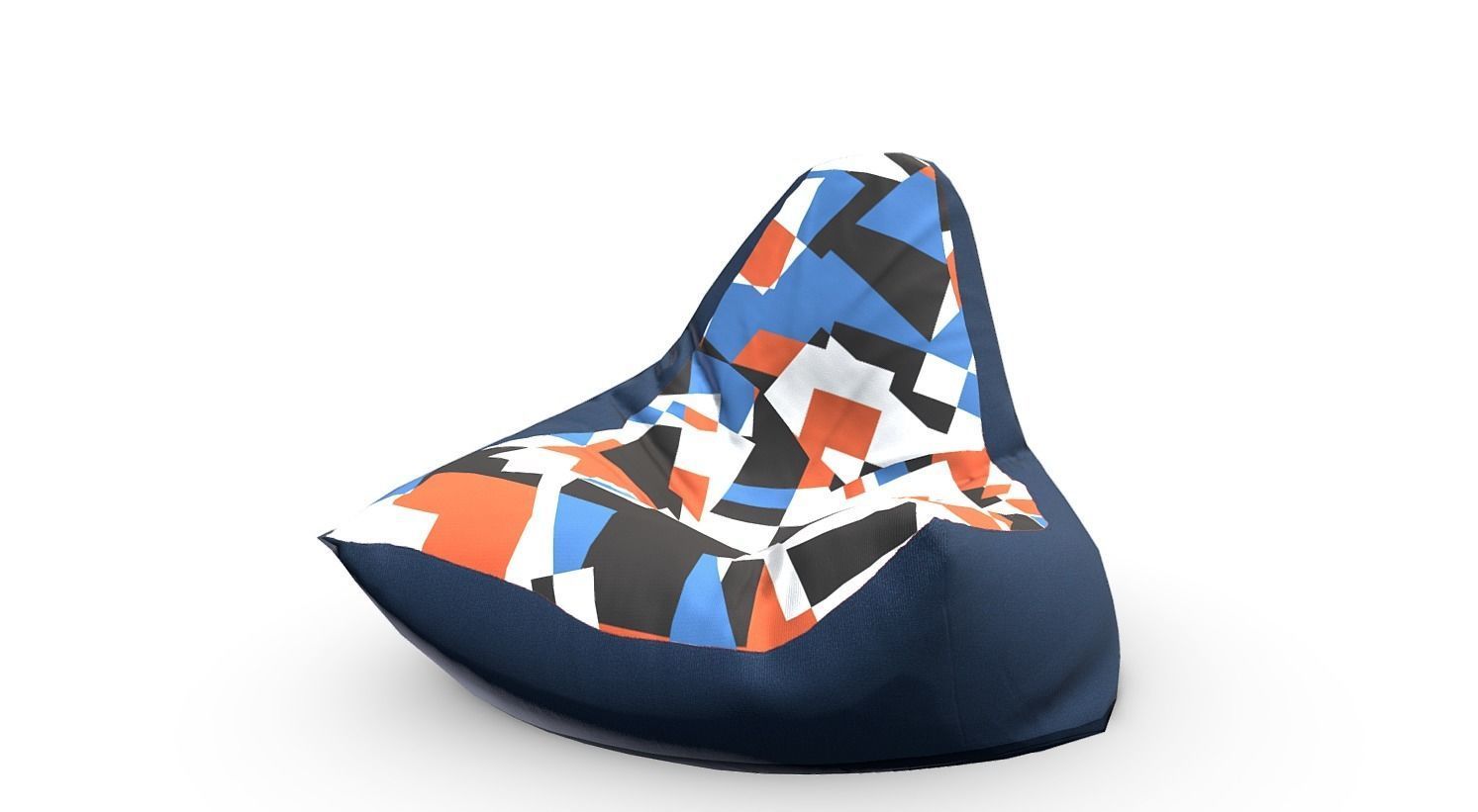 Bean Bag Collection Low-poly 3D model_7