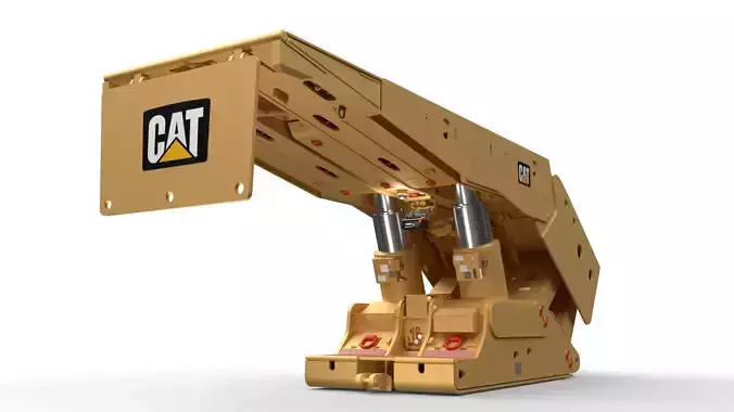 Underground longwall mining hydraulic roof support 3D model