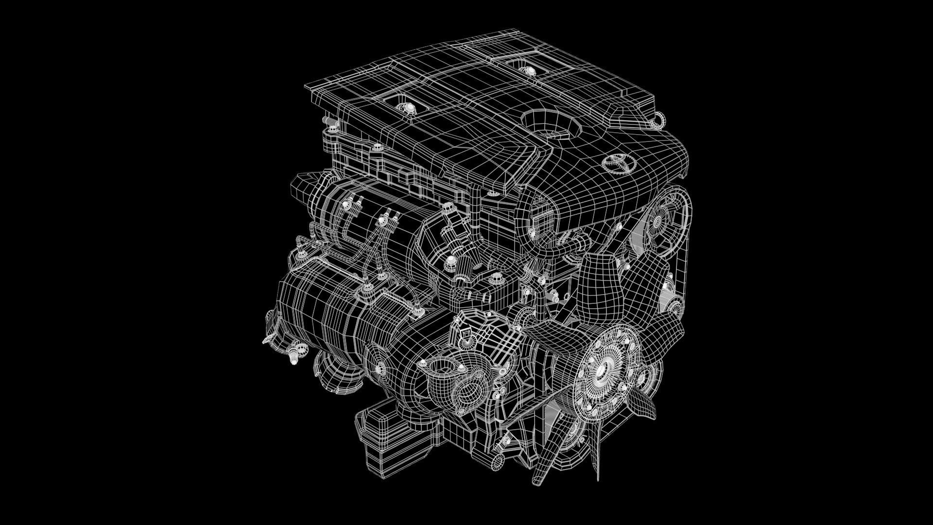 Toyoda Engine 3D model_4