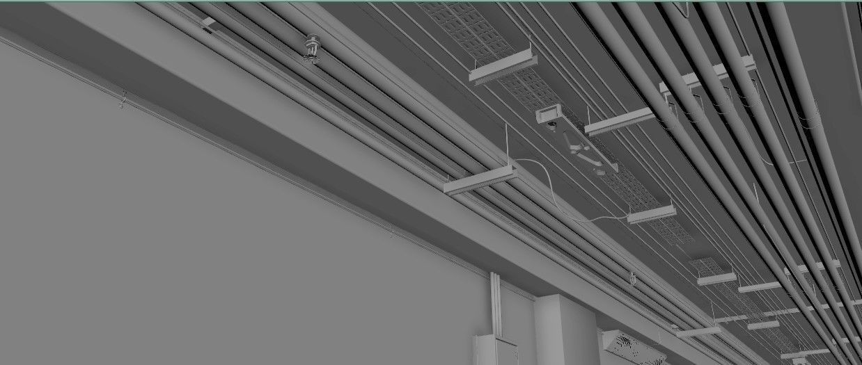 Industrial Hallway 3D model_9