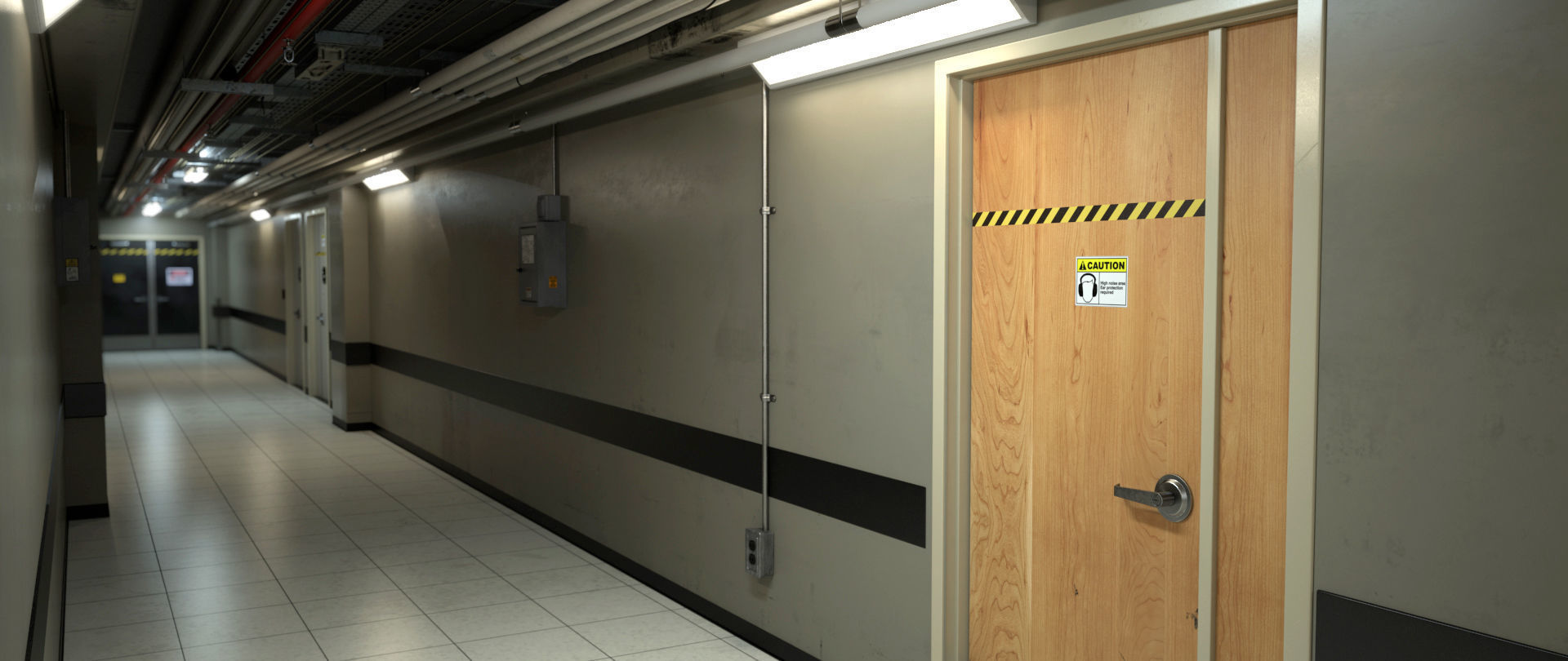 Industrial Hallway 3D model_3