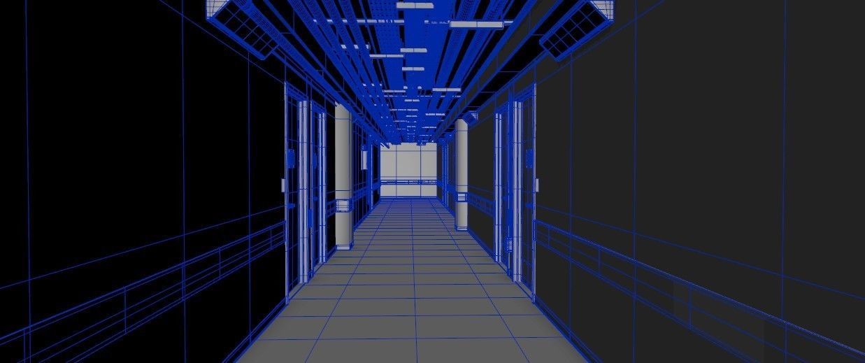 Industrial Hallway 3D model_15