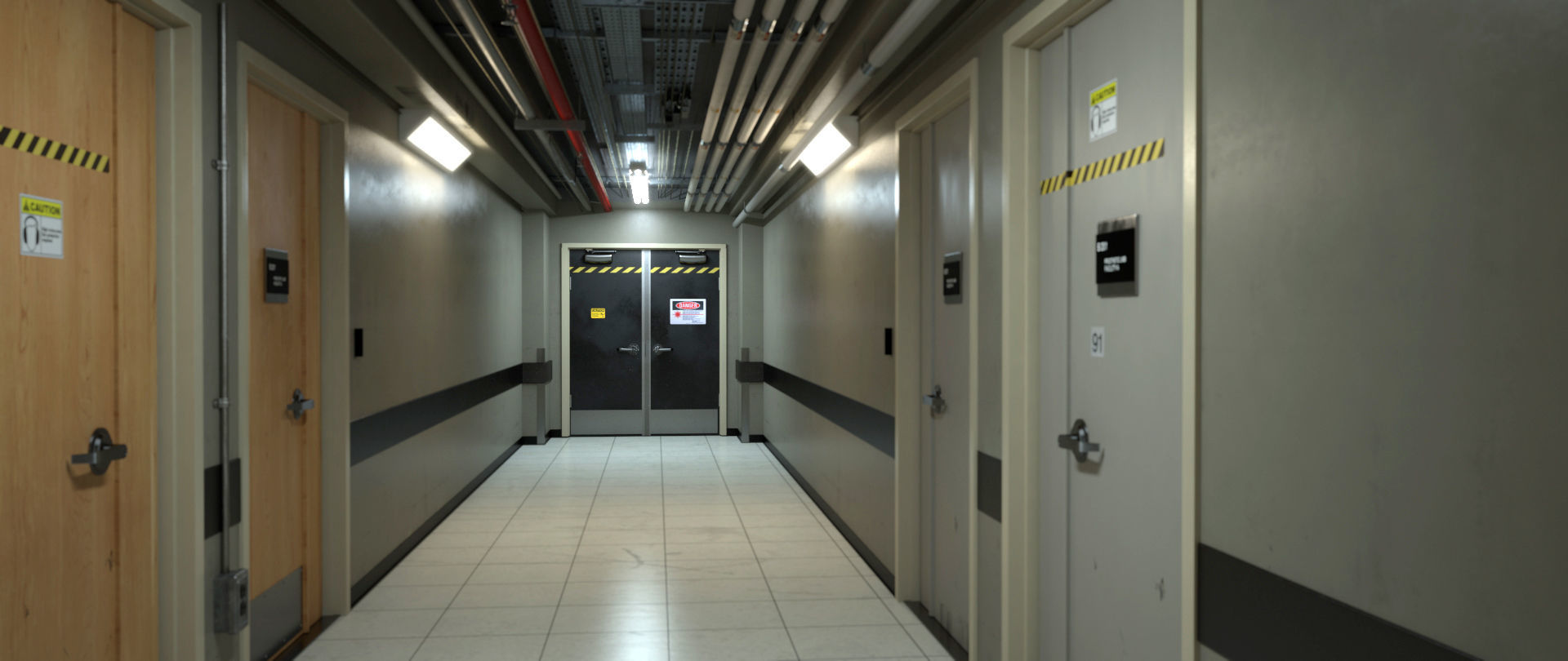 Industrial Hallway 3D model_4