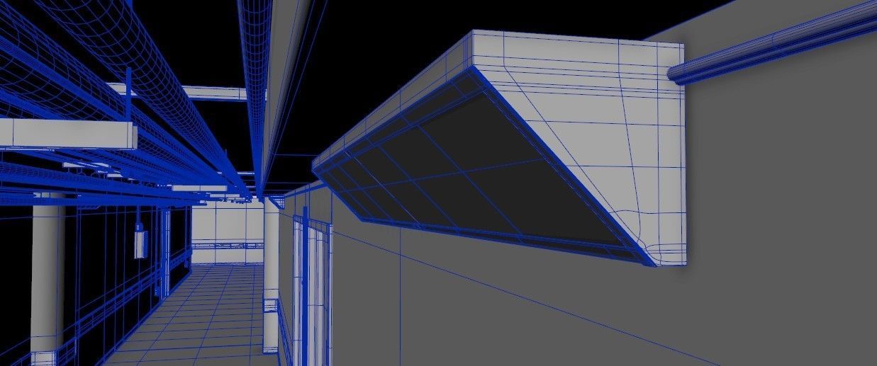 Industrial Hallway 3D model_16