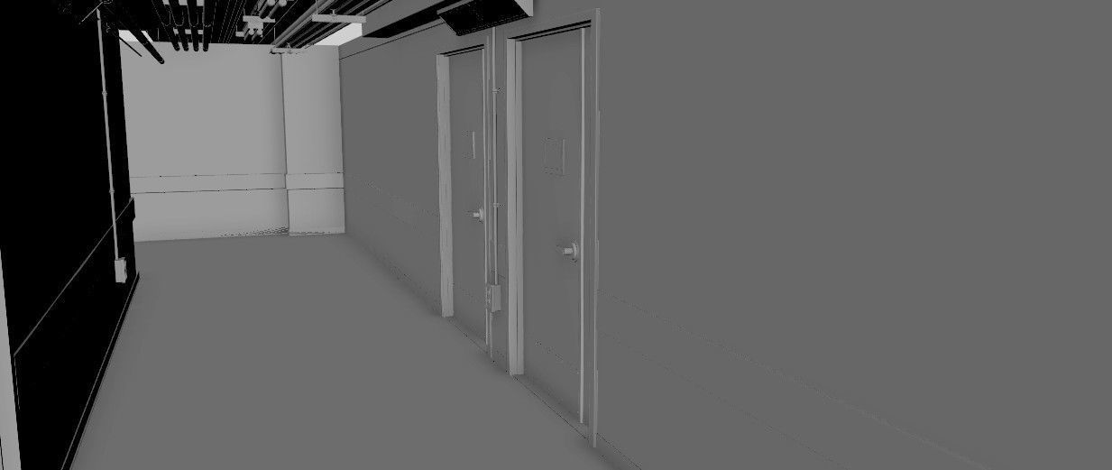Industrial Hallway 3D model_7