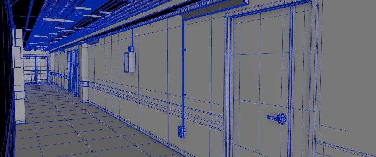 Industrial Hallway 3D model_13