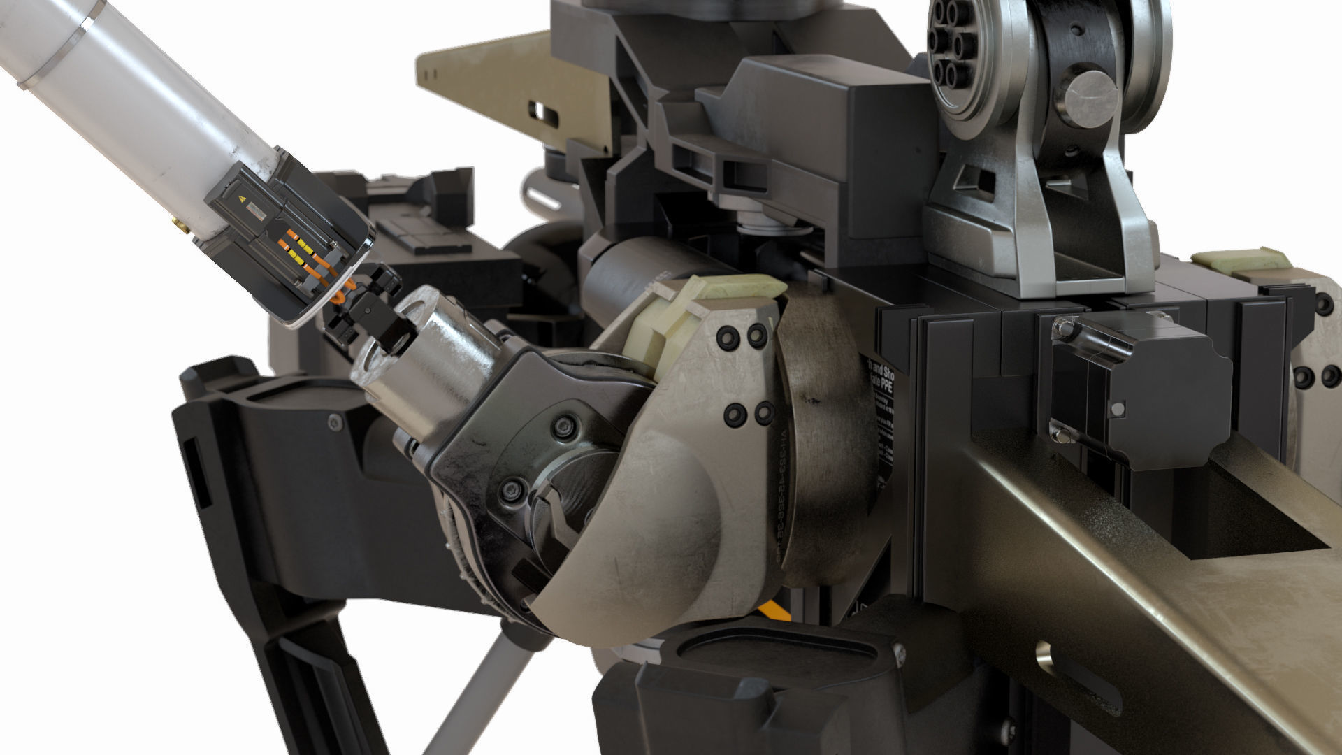 Sci-Fi Military Drone Vehicle 3D model_7