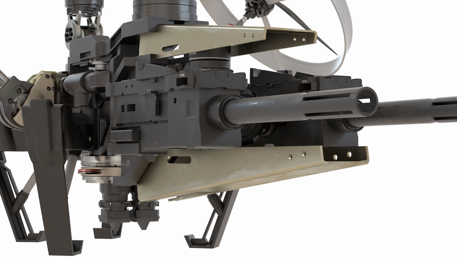 Sci-Fi Military Drone Vehicle 3D model_9