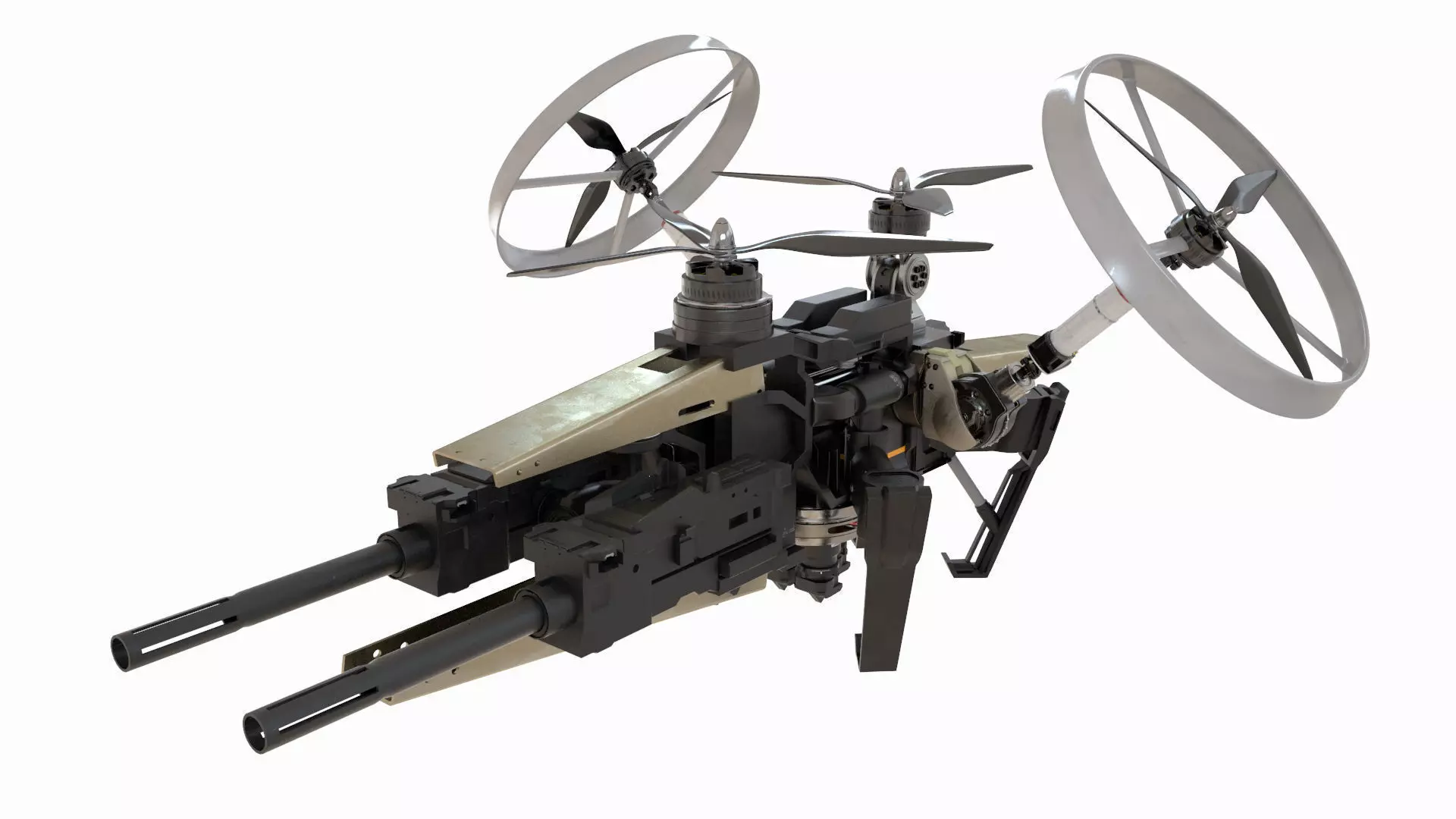 Sci-Fi Military Drone Vehicle 3D model_0