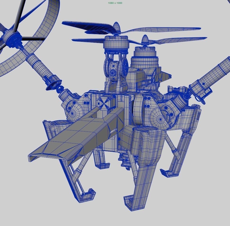 Sci-Fi Military Drone Vehicle 3D model_18
