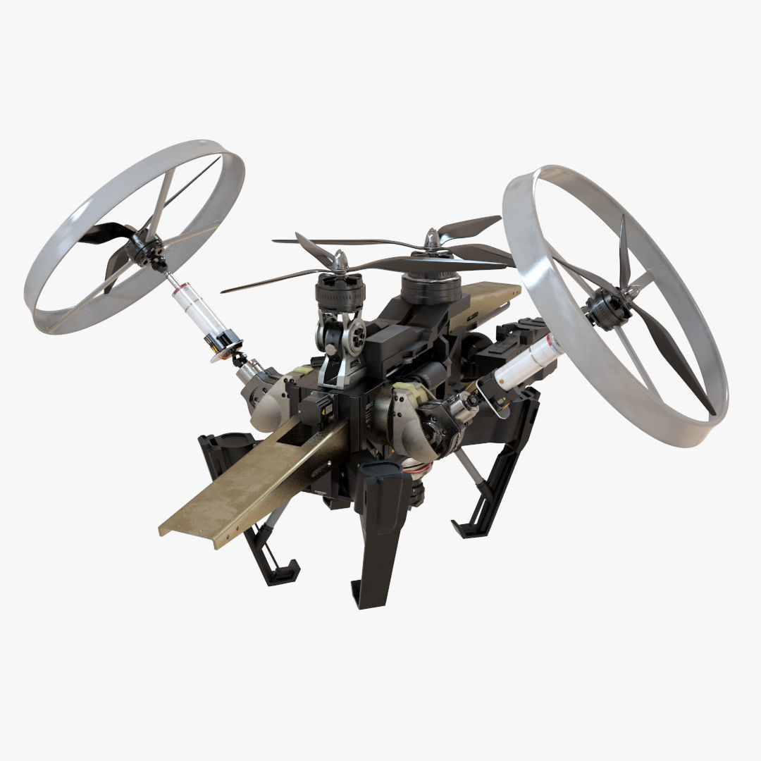 Sci-Fi Military Drone Vehicle 3D model_12