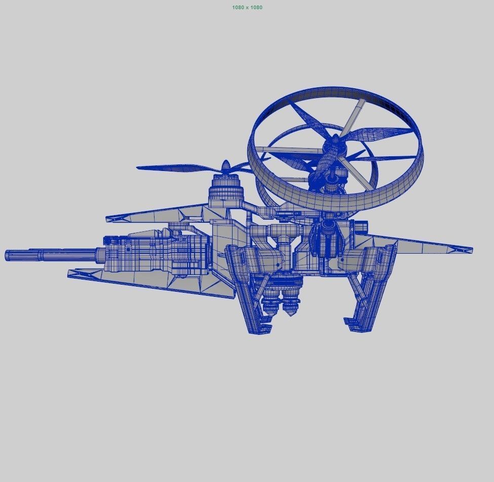 Sci-Fi Military Drone Vehicle 3D model_20