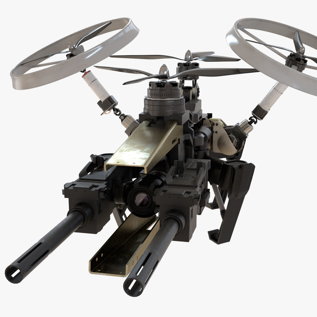 Sci-Fi Military Drone Vehicle 3D model_13