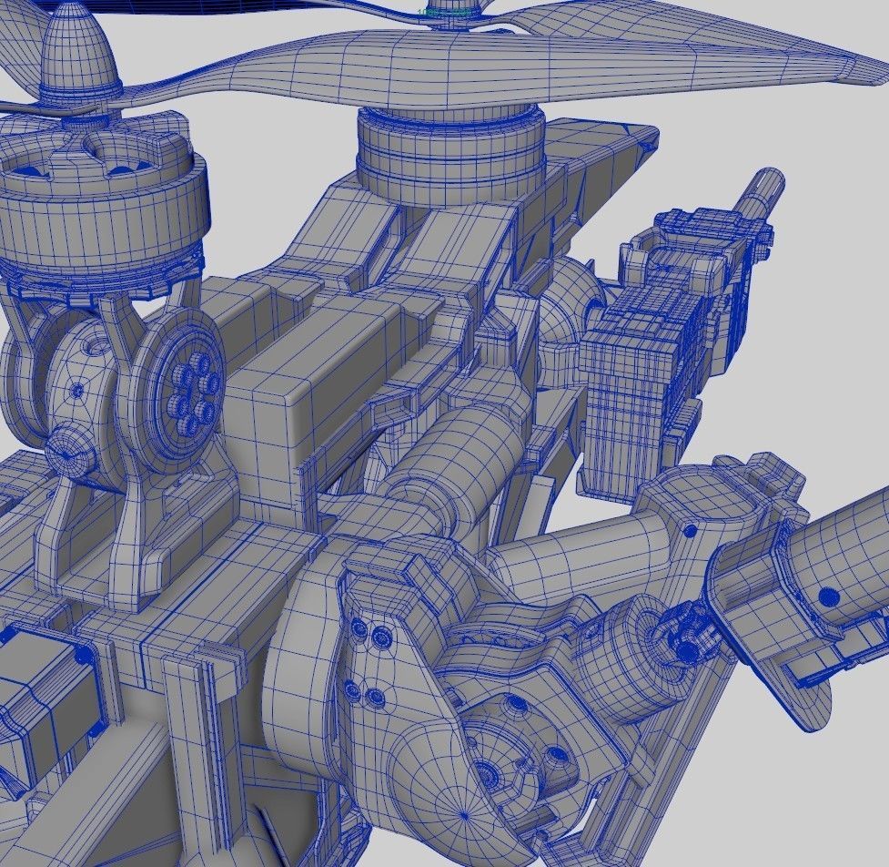 Sci-Fi Military Drone Vehicle 3D model_23