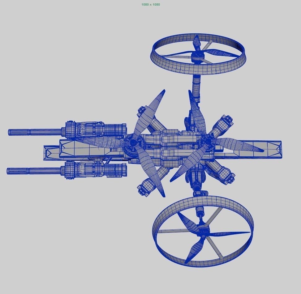 Sci-Fi Military Drone Vehicle 3D model_19
