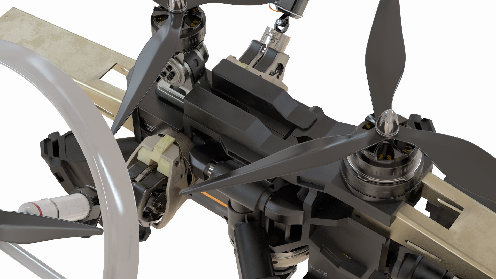 Sci-Fi Military Drone Vehicle 3D model_1