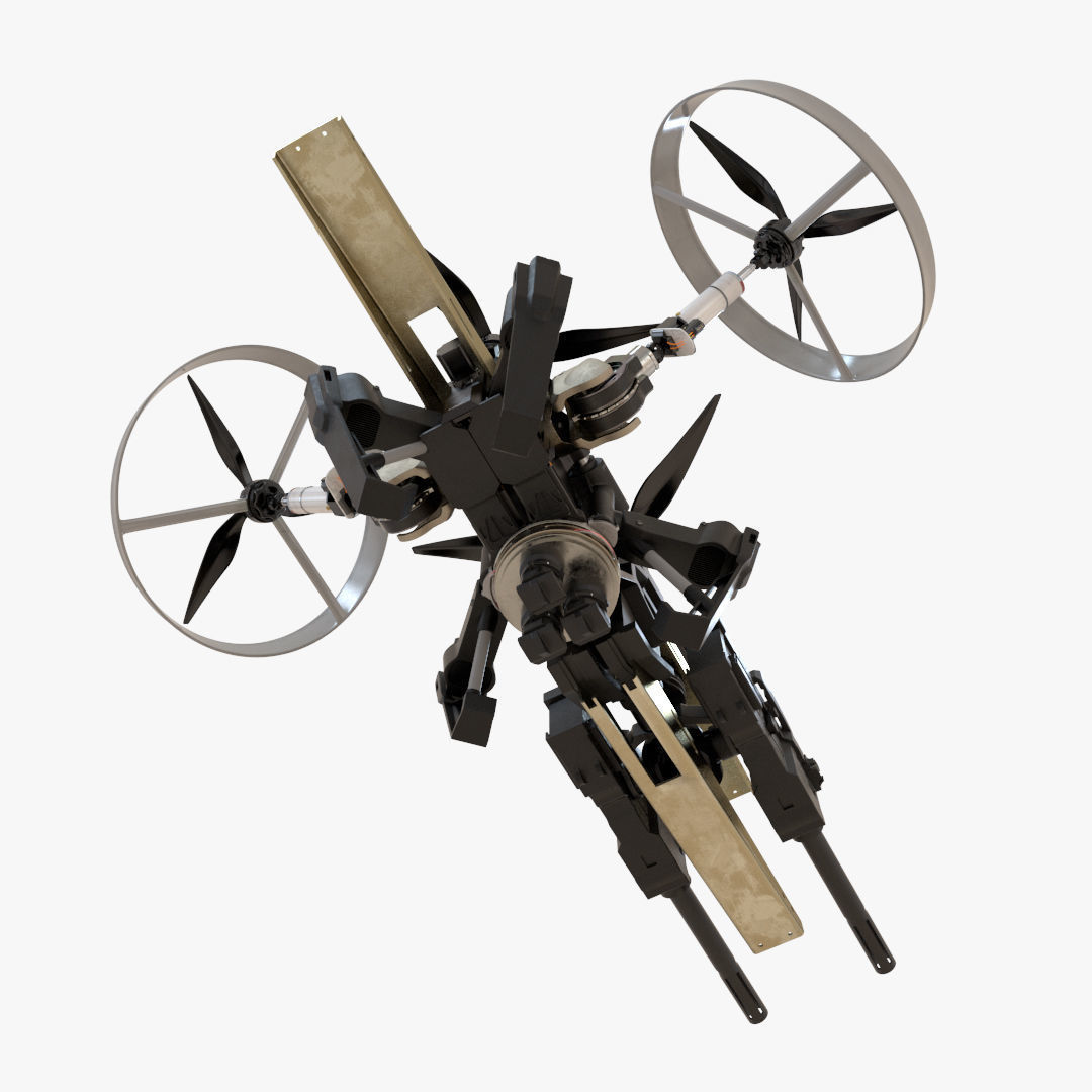 Sci-Fi Military Drone Vehicle 3D model_11