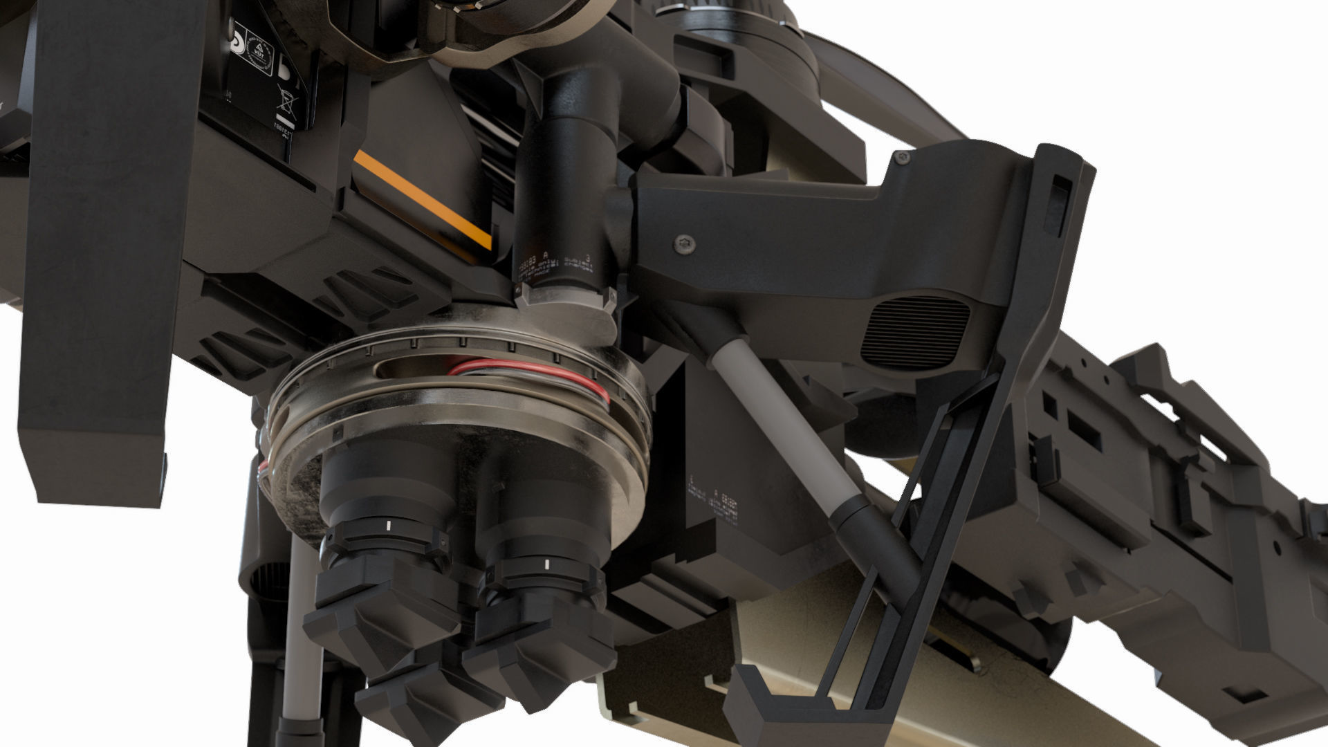 Sci-Fi Military Drone Vehicle 3D model_8