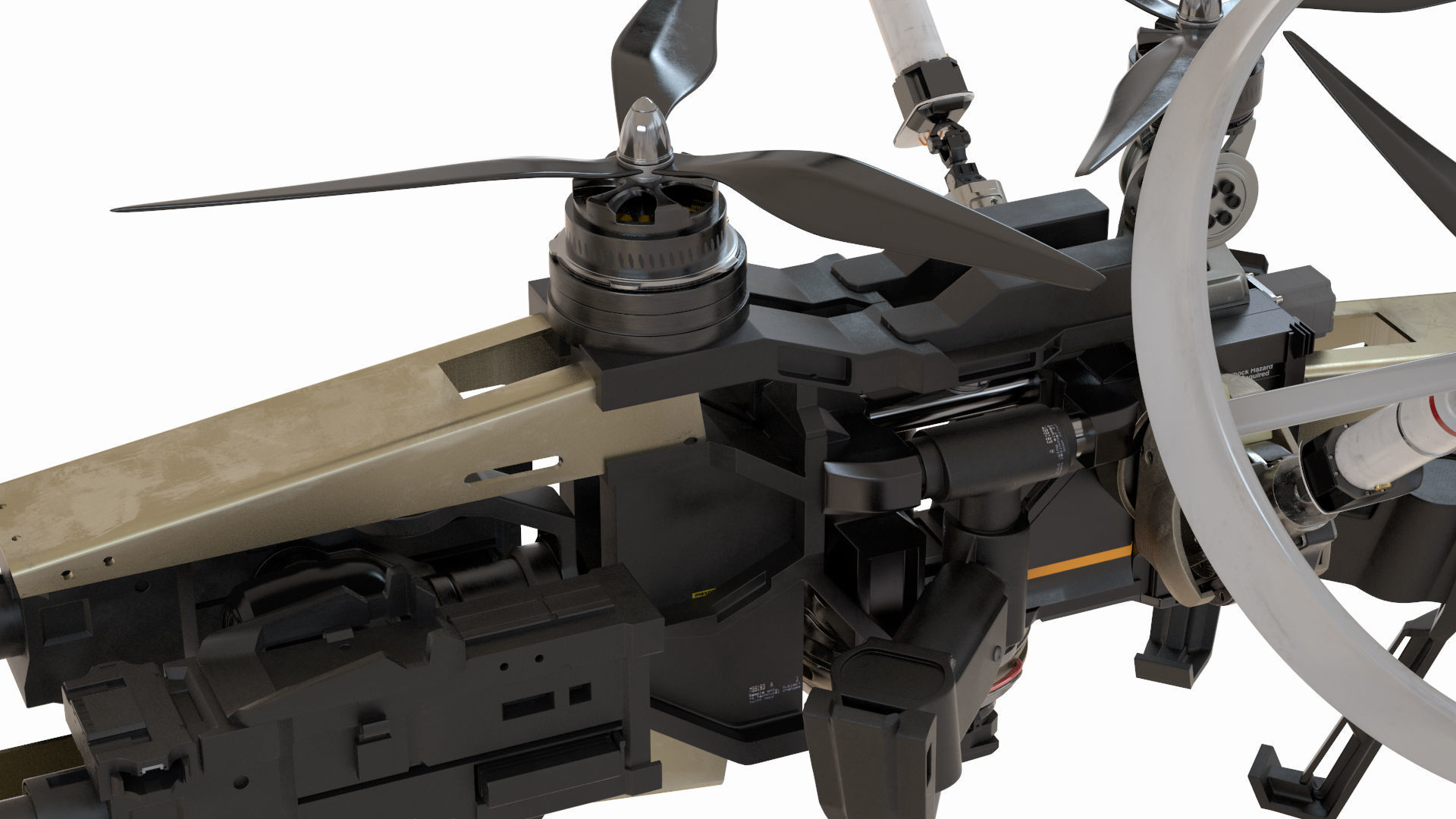 Sci-Fi Military Drone Vehicle 3D model_5