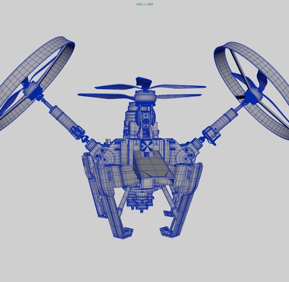 Sci-Fi Military Drone Vehicle 3D model_28